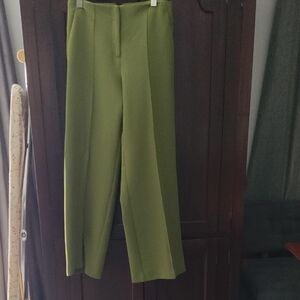 High-Rise Olive Wide-Leg Women's Trousers